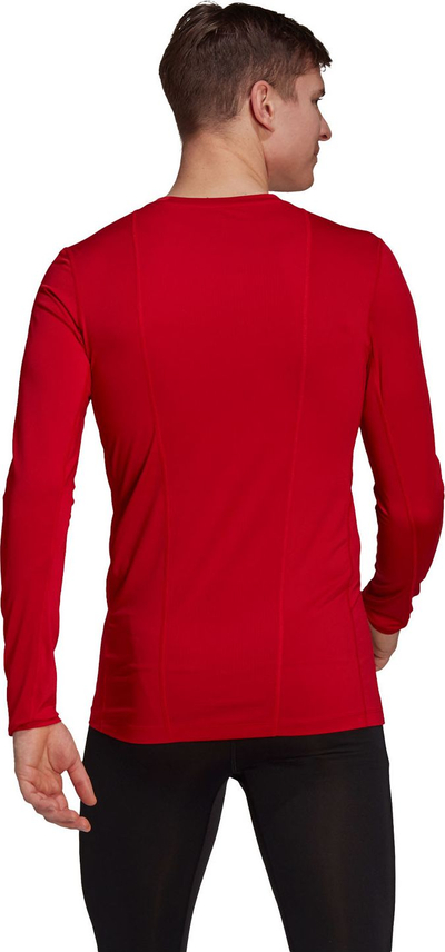 Bluzë kompresuese adidas TechFit GU7336, për burra, me mëngë t'gata, e kuqe