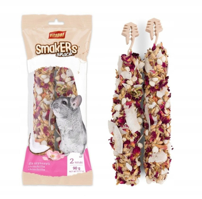 Shkop ushqyes për çinçila Vitapol Smakers Coconut and Rose, 90g, set 6 copë