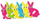 Stickers dekorativë prej filci bunnies, set 3 copë, ngjitës, shumëngjyrësh