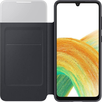 Kapak telefoni Samsung Smart S View Wallet, për Galaxy A33 5G, me xhep për kartë, i zi