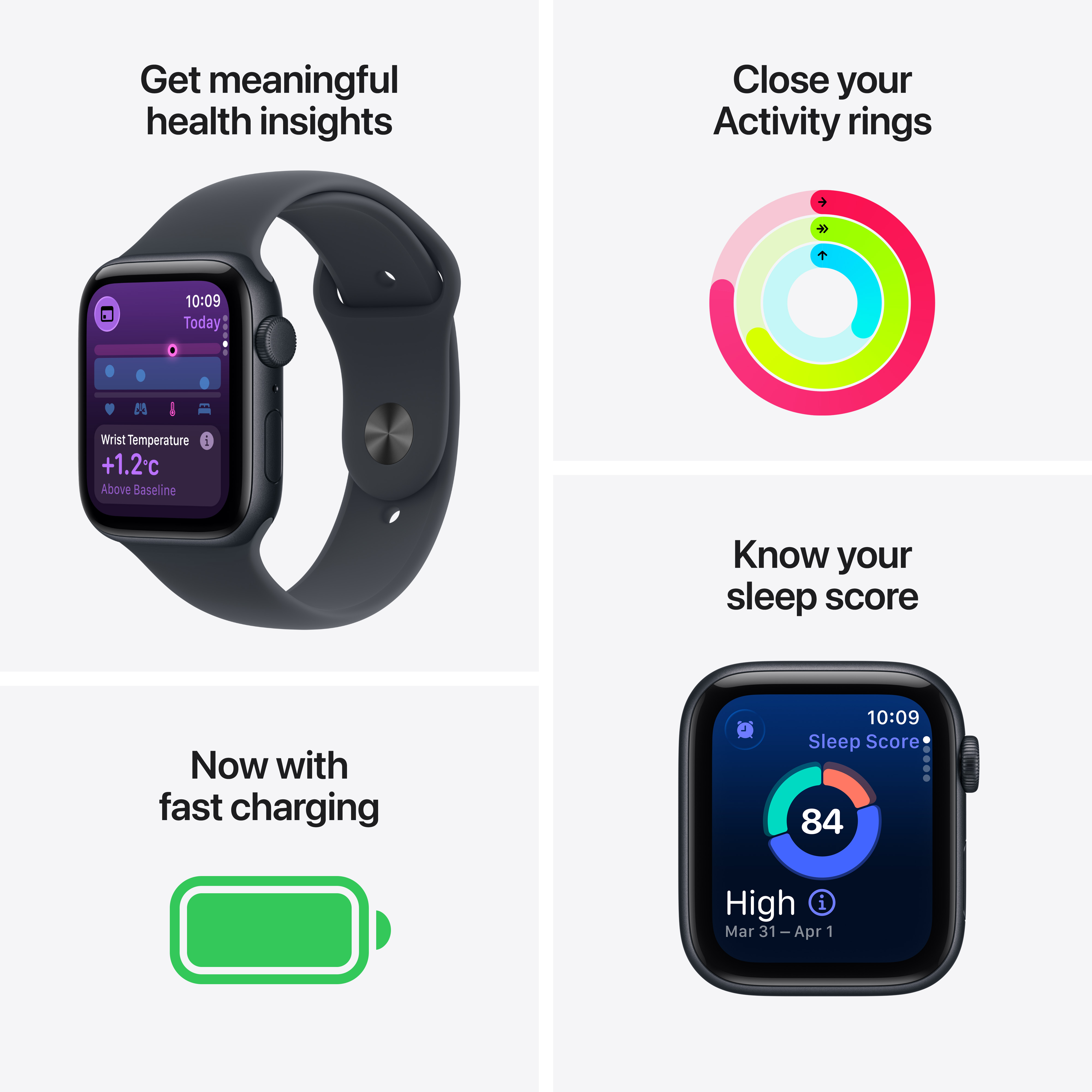 Apple Watch SE 3 GPS 44mm Starlight Aluminium Case with Starlight Sport Band, M/L 3