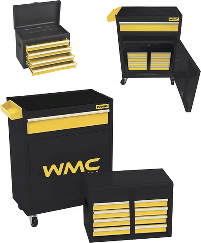 Колица за алат WMC Tool Cabinet Workshop Trolley, 5 фиоки, сет 253 парчиња, сива