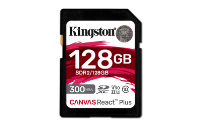 Kartë memorie Kingston Canvas React Plus SDXC, 128GB, Class 10