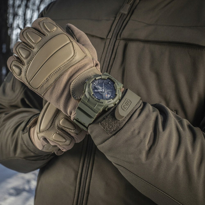 Orë sportive M-TAC Olive 50006001, mekanizëm analog, rrip silikoni, jeshile ulliri