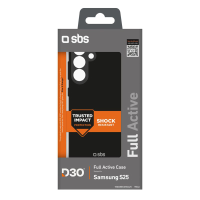Mbulesë telefoni SBS Full Active D3O për Samsung Galaxy S25, mbrojtëse, e zezë
