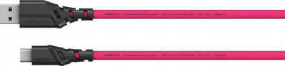 Кабел tethering Mathorn MTC-200, USB A во USB C, 2m, магента