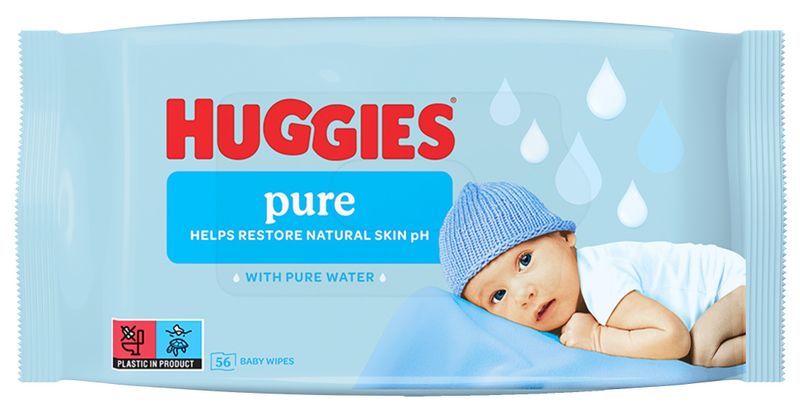 Faculeta të lagura Huggies® Pure, 56 copë