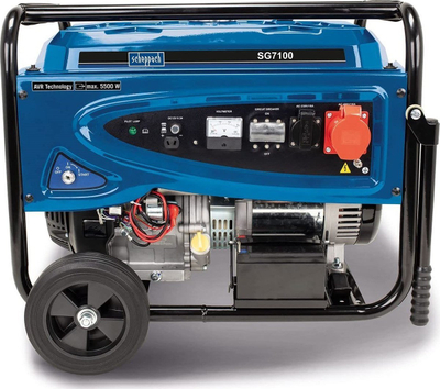 Gjenerator me benzinë Scheppach SG7100, 5500 W, 3-fazor, i zi