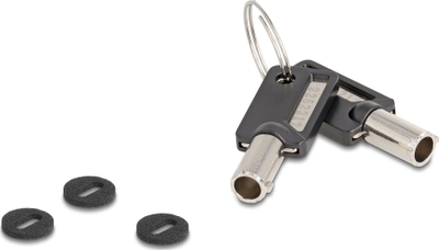 Безбедносен кабел Navilock 20934, 1.8 m, со клуч, црно сребрена