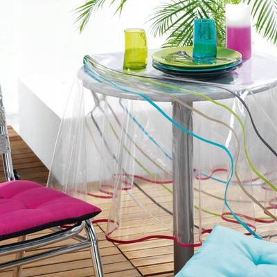 Чаршав за маса Ligne Decor, PVC, дијаметар 180 cm, бел