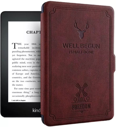 Këllëf Smart Motto për Kindle Paperwhite 6, wake sleep, gjenerata 12, verë e kuqe