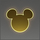 Декоративна ѕидна ламба YellowPop Disney, LED, лого на Мики Маус, златно огледало
