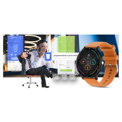 Ora inteligjente Gravity GT1-2 Pro, ekran 1.39", Bluetooth 5.2, portokalli me të zezë