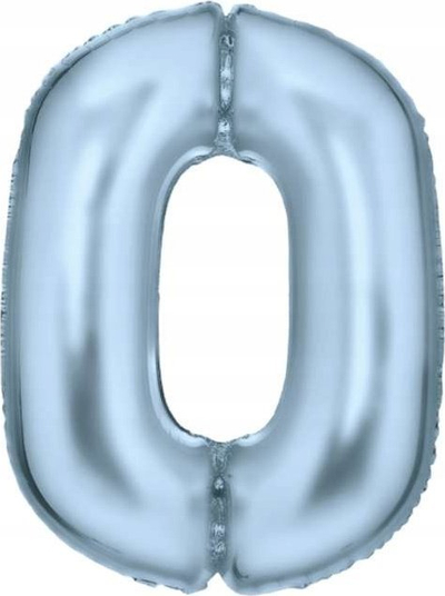Balon heliumi folje Pastel Blue, numri 0, 86cm, blu pastel