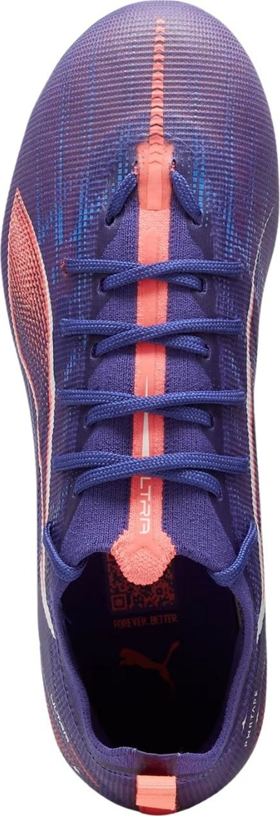 Këpucë futbolli Puma Ultra 5 Pro FG AG Jr, për kalama, vjollcë me portokalli