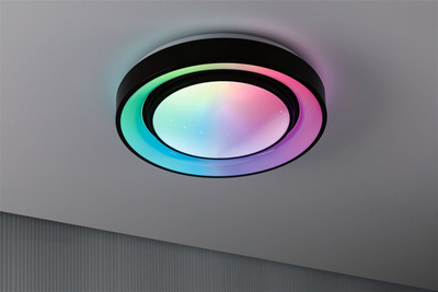 Llambadar tavani Paulmann 70544 LED, me dritë që ulet-ngrihet, me ngjyrë drite të rregullueshme, efekt rainbow, i zi