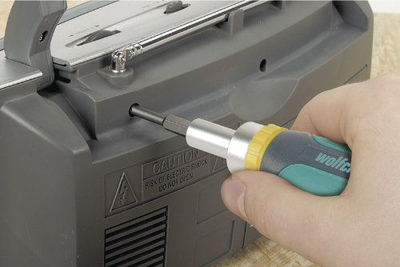 Mini kaçavidë Wolfcraft 1237000, mekanizëm ratchet, 5 bitë, shumëngjyrëshe