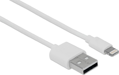 Kabllo USB Techly USB 2.0 në Lightning, 1m, e bardhë