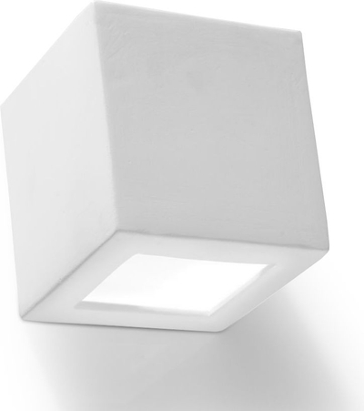 Llambë muri Sollux Leo Ceramic, E27, qeramike, e bardhë