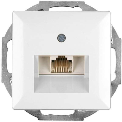 Prizë kompjuterike RJ45 pa mbrojtje 6Cat, e bardhe