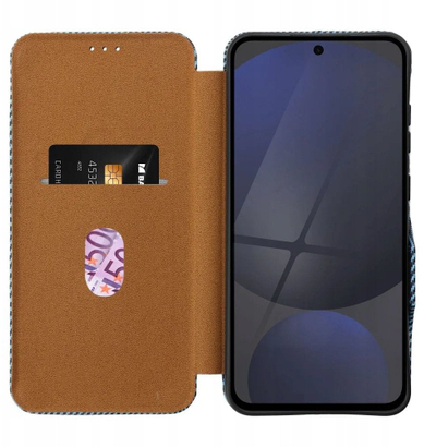 Futrollë folio me magnet për Samsung A35 5G, mbrojtje 360°, blu