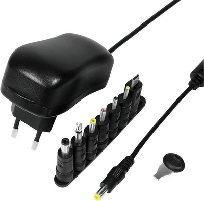 Adaptor rryme universal LogiLink PA0161, 24W, me plot konektorë, i zi