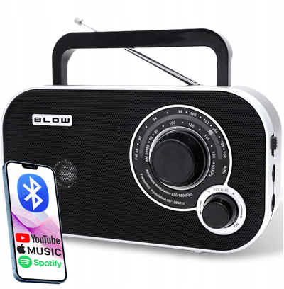Radio portative Blow RA12, AM/FM, USB Bluetooth, bardh e zi