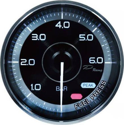 Manometër karburanti Depo Racing F1 WP, 60mm, ndriçim i bardhë portokalli, i zi