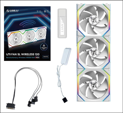 Ventilator për kasë kompjutri Lian Li UNI FAN SL Wireless 120 Reverse Blade, 12 cm, RGB, i bardhë