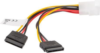 Kabllo Lanberg Molex 4pin, 2xSATA 15pin, 15cm (CA-HDSA-11CU-0015)