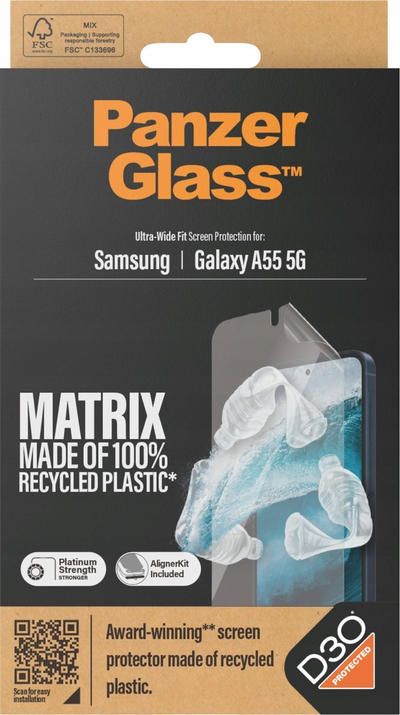 Mbrojtëse ekrani PanzerGlass Matrix për Samsung Galaxy A54 5G, Ultra Wide Fit, transparente