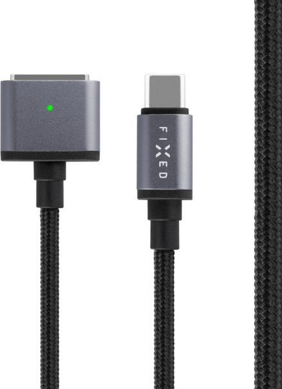 Kабел полнач FIXED USB C во MagSafe 3, 2m, 140W, сив