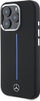 Kapak telefoni Mercedes Silicone Blue Stripe për iPhone 16 Pro Max 6.9", MagSafe, i zi