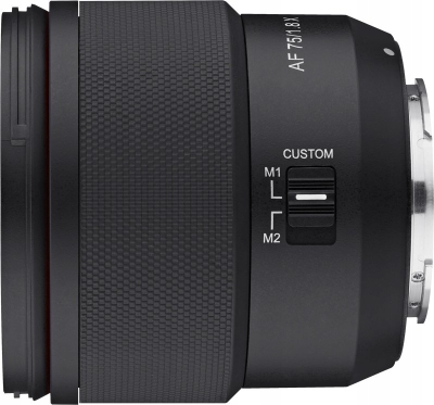 Objektiv Samyang AF 75mm f/1.8 për Fuji X, me autofokus, ngjyrë e zezë