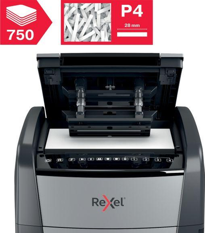 Makinë sharruese letrash Rexel AutoFeed+ 750X, 750 fletë, nivel sigurie P-4, gri