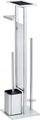Set WC Wenko 23364100, çelik inox, me raft, argjendtë