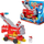 Lodër kamion zjarrfikës PAW Patrol Marshall Rise and Rescue, që shndërrohet, me figurë, i kuq