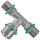 Fiting presimi T Comap 733JBB-02, 26x16x16 mm, metalik