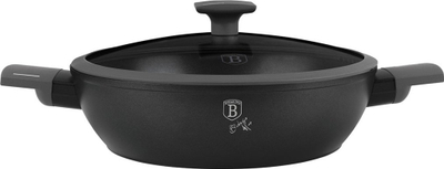 Tigan i sheshtë Berlinger Haus BH-8128, 28cm, kapak xhami, antracit mat