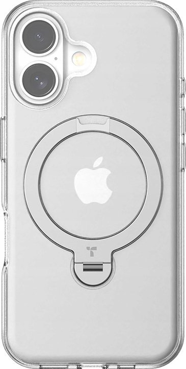 Mbulesë TORRAS Ostand Spin për iPhone 16, me unazë që rrotullohet, transparente