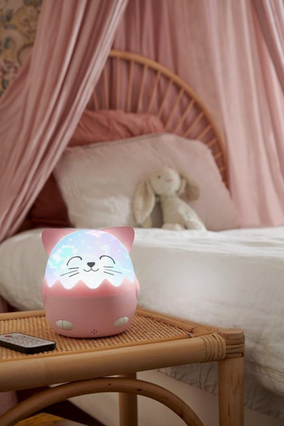Dritë nate muzikore ViewSonic Big Ben Cat, projektor 360°, USB C, rozë