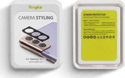 Mbrojtëse kamere Ringke Camera Styling për Samsung Galaxy S21 Plus, çelik inox, e zezë