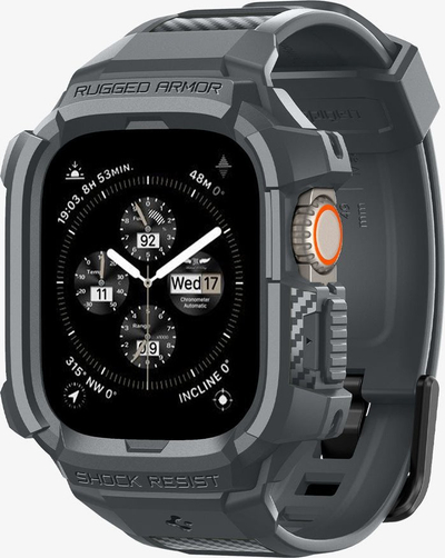 Kornizë me rrip për smartwatch Spigen Rugged Armor Pro, për Apple Watch Ultra 2/1 49mm, gri e errët