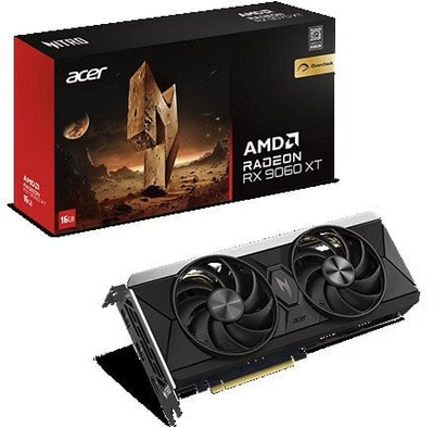 Kartë grafike Acer Nitro AMD Radeon RX 9060 XT OC, 16GB, GDDR6, e zezë