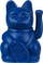 Figurë dekorative Maneki Neko, mini 10 cm, mace fatlume, blu