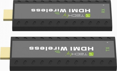 Extender AV Techly IDATA HDMI WL53, transmetues edhe marrës HDMI pa kabllo, i zi