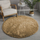 Tapet rrumbullak Strado Round Shaggy, 160x160 cm, 3.5 cm i trashë, bej i çelët