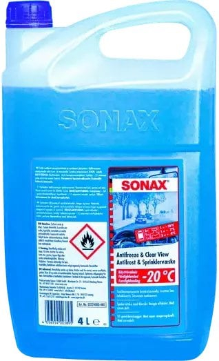 Течност за стакла Sonax Antifreeze Clear View, -20°C, 4L, сина