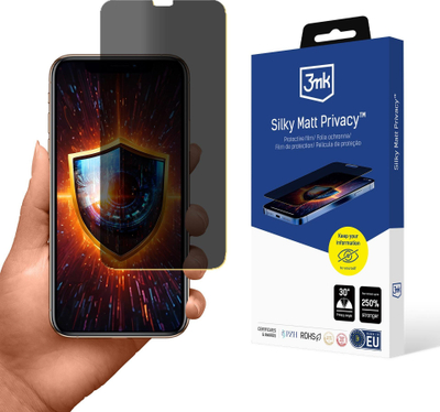 Folie mbrojtëse ekrani 3mk Silky Matt Privacy për Apple iPhone Xs, anti reflektim, privatësi