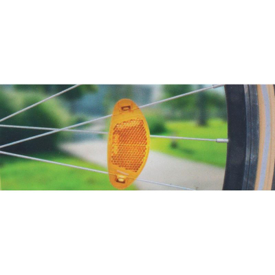Reflektorë për rrotat e biçikletës Dunlop, set me 4 copa, plastikë, portokalli